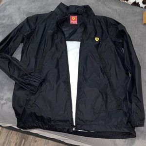 FERRARI MENS BLACK WINDBREAKER